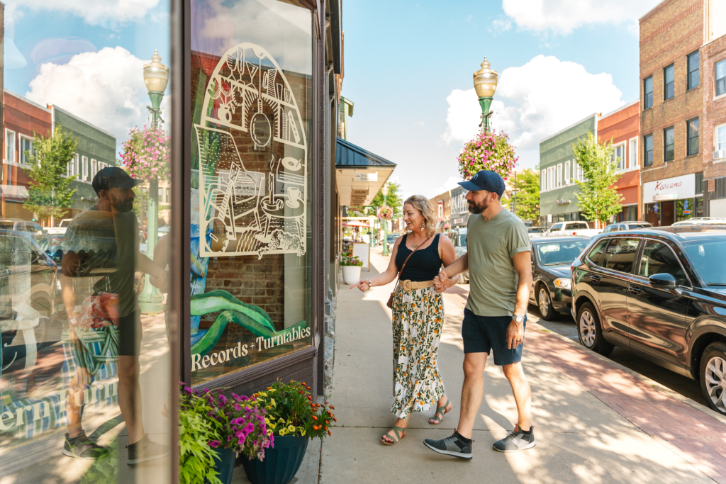 A couple window shops in Downtown Decorah
